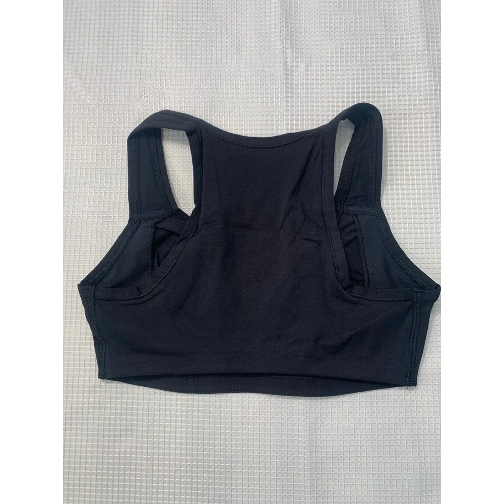 (E-141)Cuddl Duds Seamless Sports Bra Black Racerback Stretch Comfort QVC Size S